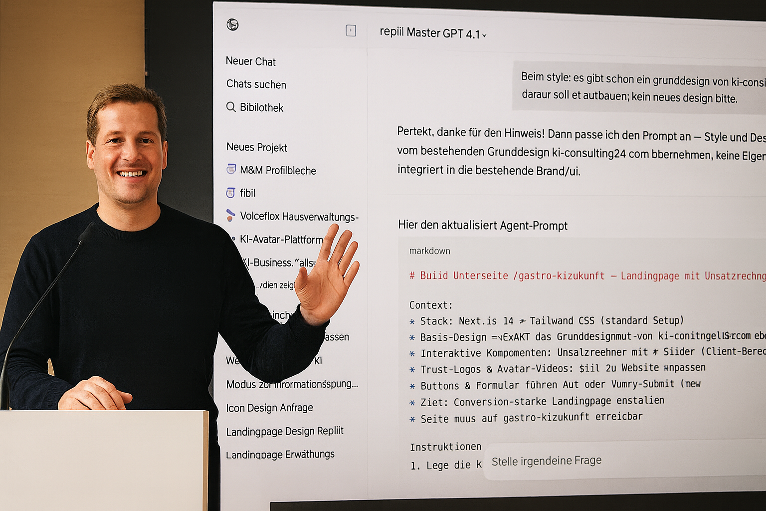 Mirko Gooßen im ChatGPT Workshop - KI-Consulting24